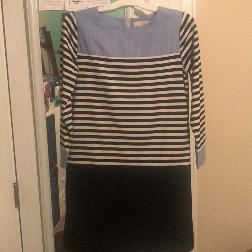Loft Shift Dress — Striped